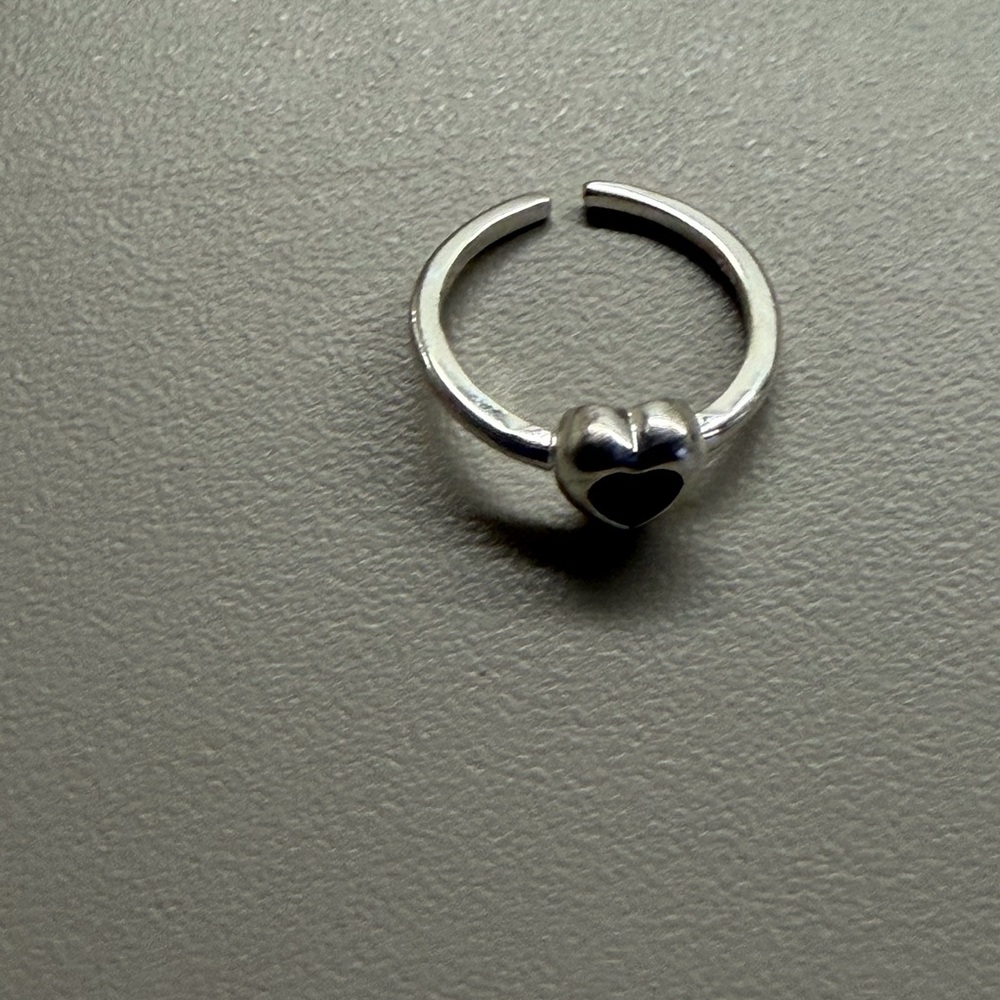 Silver Heart Adjustable Ring - image 1